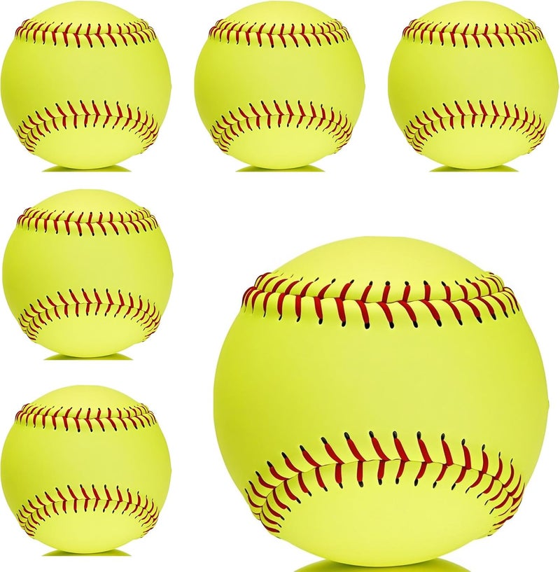 OMYOPY Official Size 12" Softballs - Fastpitch Practice & Training Balls, Leather Covered - Image 1